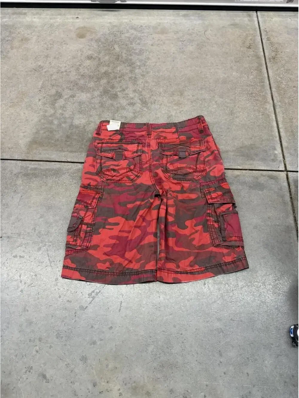 vintage unionbay red camo relaxed baggy fit cargo shorts size 29